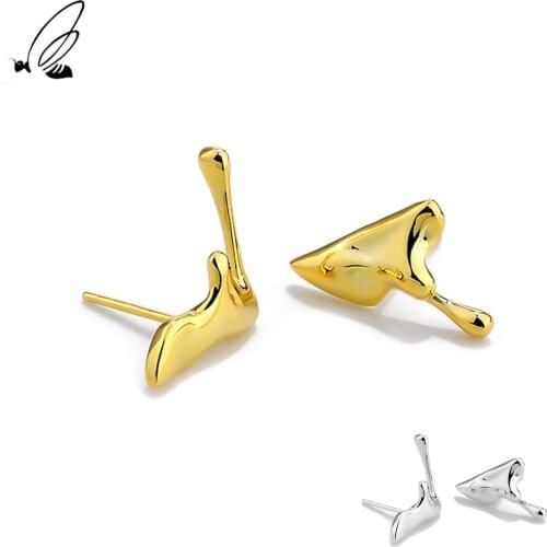 SSTEEL 925 Sterling Silver Versatile Personality Irregular Stud Earrings Gift For Women Minimalist Earing Accessories Jewelry