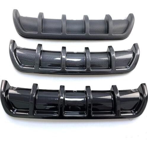 Universal Bright Black Car Car-Styling ABS Rear Shark Fin Style Curved Bumper Lip Diffuser Shark 6 Fin Spoiler Kit
