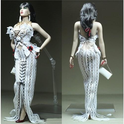 In Stock 1/6 Scale Sexy Female Figure Smoke Tail Skirt Dress Accessory Model for 12 inches Big Bust Body