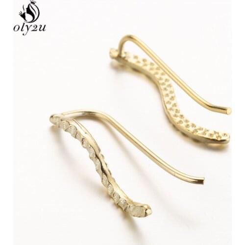 Oly2u Geometric Waves Ear Climbers Punk Earrings for Women Bohemia Ocean Ear Jackets Girls Christmas Jewelry Pendients Gift