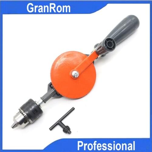 1.5-10mm Medium Woodworking Hand Drill Precision Key Models 45 Steel Double Gear Hand Drill Punch Tool Woodworking Tools