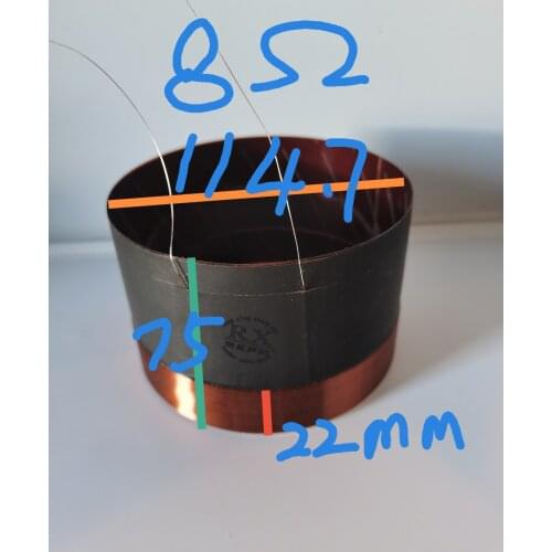 1 pcs ID: 114.7mm 8ohms 2F horn voice coil woofer bass speaker black aluminous