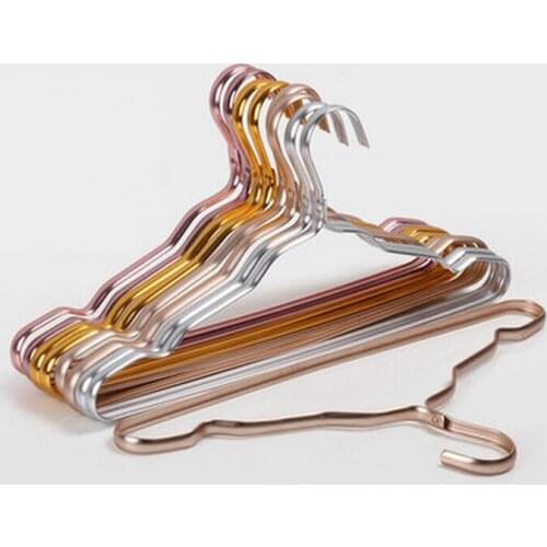 10pcs/lot 41cm Aluminum alloy hanger adult clothing rack, stainless steel anti-skid coat hanger