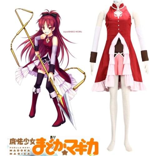 2019 Puella Magi Madoka Magica Sakura Kyoko Red Cosplay Costume O