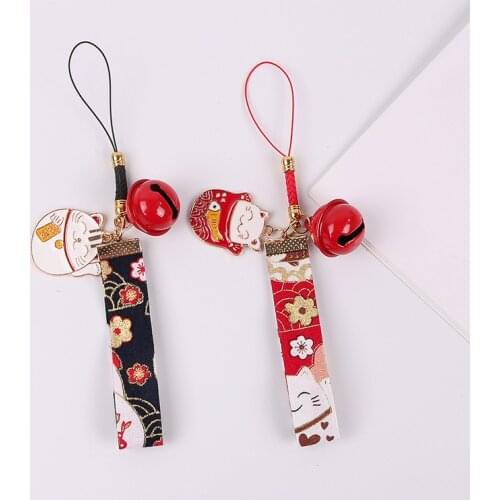 2020 Hot Sales 1 Piece High Quality Metal Cartoon Cat Bells Pendant Mobile Phone Strap Lovely Animals Key Chains Lanyard