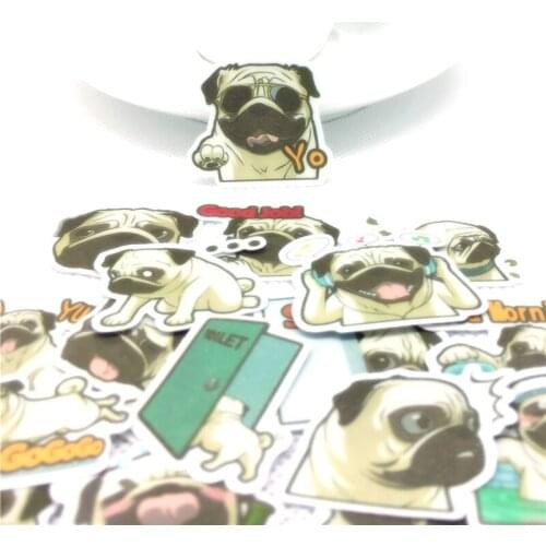 40 Pcs Meng Pug everyday Stickers for Luggage Laptop Skateboard Bicycle Motorcycle Car Styling Decals Waterproof Sticker