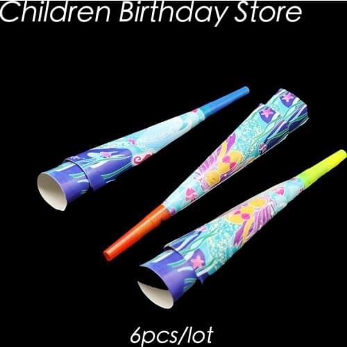 6pcs/lot The Little Mermaid theme party trumpets The Little Mermaid theme birthday party decorations The Little Mermaid trumpets