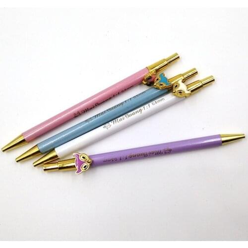 0.5mm Metal Writting Automatic Mechanical Pencil School Office Supplies Stationery 6Pcs