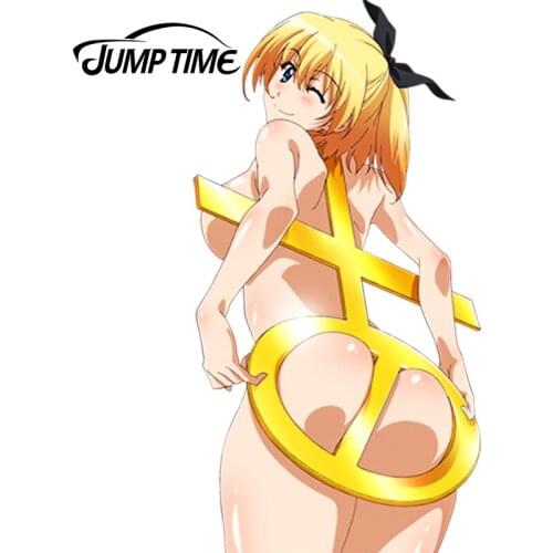 JumpTime 13cm x 6.8cm Car Stickers Dakara Boku wa H ga Dekina Anime Hot Girl Fukumune Iria Vinyl Car Decal Window Car Styling