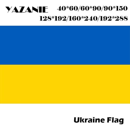 YAZANIE 60*90cm/90*150cm/120*180cm/160*240cm Ukraine National Flag Outdoor Cotton Sports Banner Big Event Flag Customized World