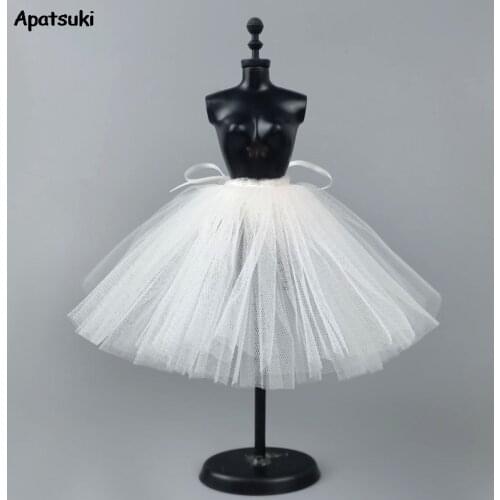 White Petticoat Crinoline For Barbie Doll Tutu Dresses Underskirt Clothes Outfits 1/6 BJD Dollhouse Accessories Baby DIY Toys