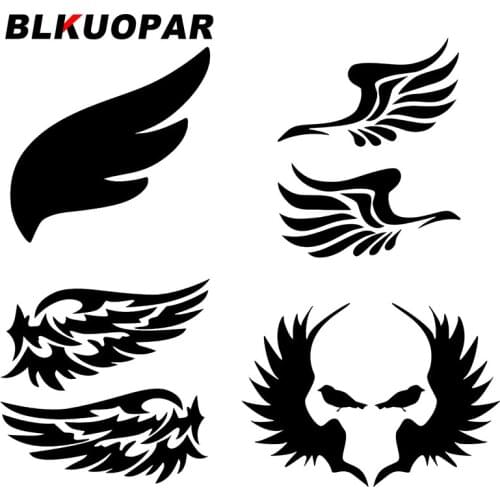 BLKUOPAR for Angel Wings Skull Car Stickers Fashion Sunscreen Decals Air Conditioner Windshield Waterproof Bumper Vinyl Car Wrap