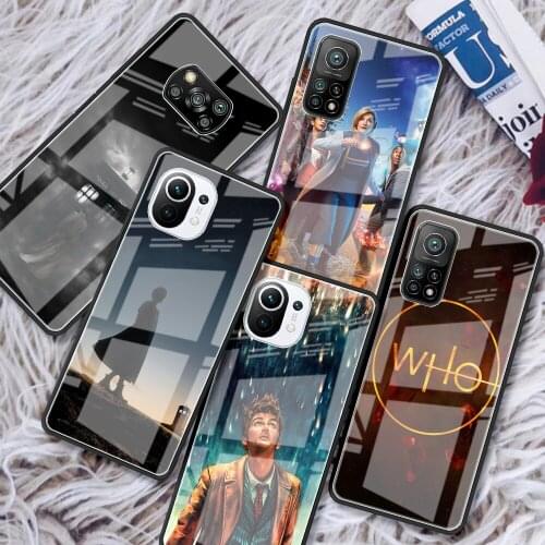 Tempered Glass Case For Xiaomi Mi Poco X3 NFC 10T Pro Note 10 Lite 9T 11 CC9 F3 Luxury Phone Cover Shell Box Doctor Who Funda