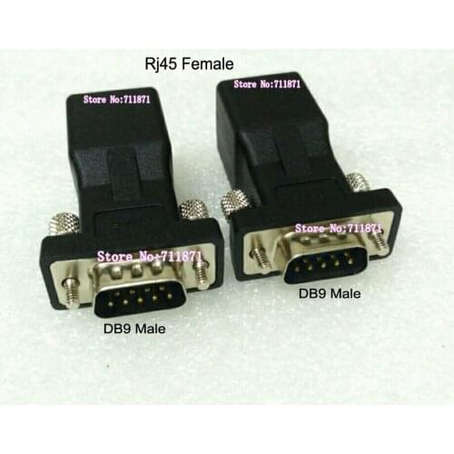 Via network cable extend Male RS232 DB9 connector Adapter Male 9P DB9 extension Adapter connector with 8P Rj45 network cable