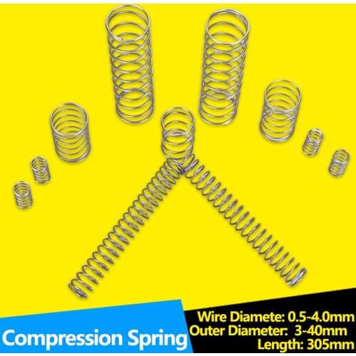 Stainless Steel cylindroid Helical Coil Compression Long Spring Length 305mm Pressure compressed Rotor Return Spring Custom