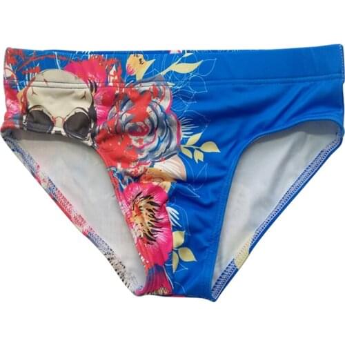 European And American Fashion Swimming Trunks Mens Printed Sexy Swimsuit Push Pad Swim Trunks Bikini Beach Swimming Trunks