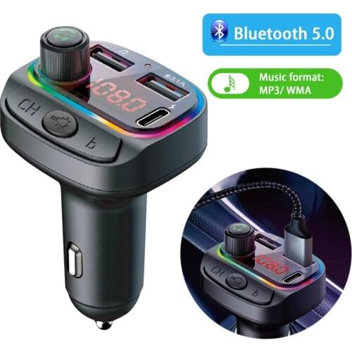 FM Transmitter Bluetooth 5.0 Auto MP3 Player Wireless Handsfree Audio Receiver Dual USB Fast Charger Car Accessories