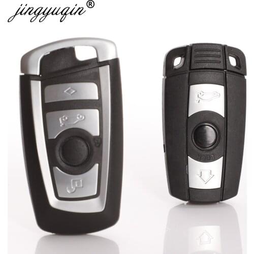 Jingyuqin 10pcs 3/4 Button For BMW1 3 5 6 7 Series E90 E91 E92 E60 E61 X1 X3 X4 X5 6X For 5 Smart Remote Key Shell Fob With logo