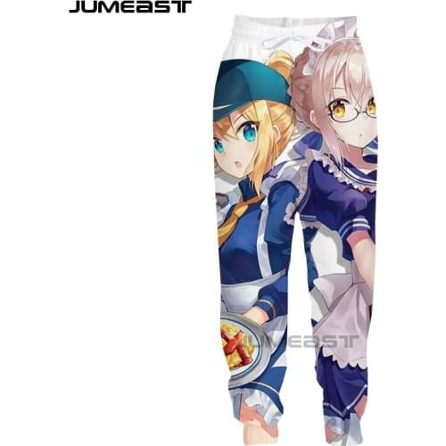 Jumeast Brand Men/Women 3D Printed Cartoon Anime Fatestay night Casual Long Pants Sport Pullover Length Sweatpants Trousers