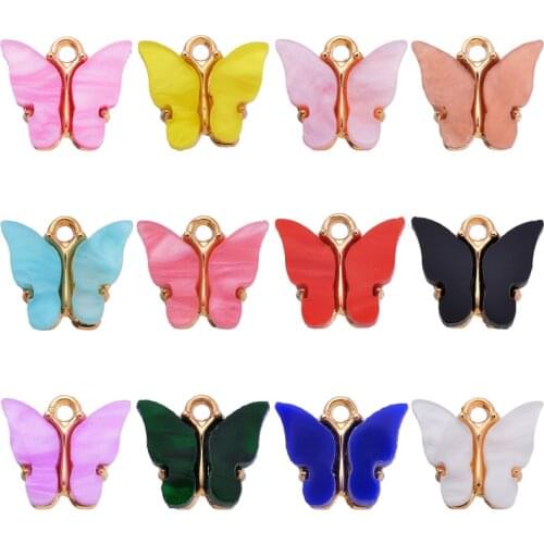 Kpop Sweet Acrylic Butterfly Charms for Jewelry Making Supplies Cute Animal Pendant DIY Earrings FIndings Accessories Wholesale