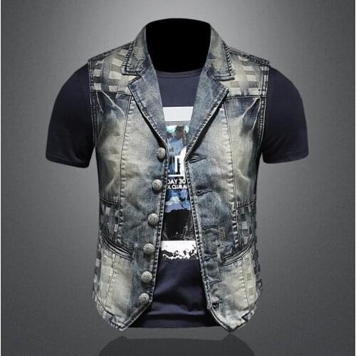 2021 Spring Summer Hot Sale Men Waistcoat Slim Fit Casual Denim Vests Jacket