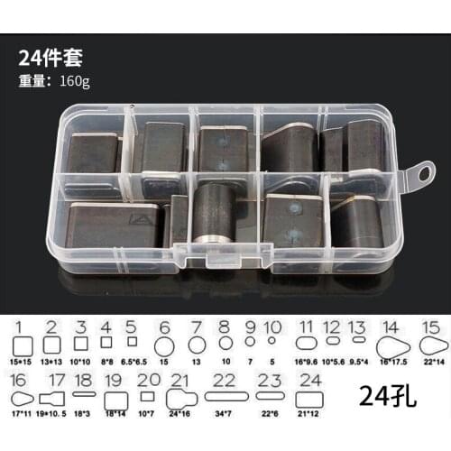 24pcs/box Oval Shaped Style Hole Hollow Punch Cutter Set Punching Tool for Leather Belt Phone Holster Leather Craft DIY Tool