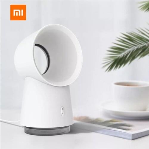 Xiaomi Mijia HL Happy Life 3 in 1 Mini Portable Cooling Fan Bladeless Desktop FanThree Speeds Mist Humidifier with LED Light