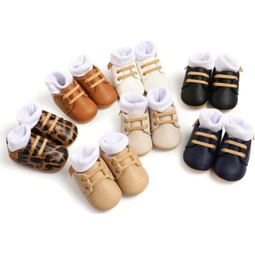 New Toddler Infant Newborn Baby Boy Girl Winter Fur Snow Boots Warm Shoes Booties Casual Leopard Little Kids Strappy Shoes