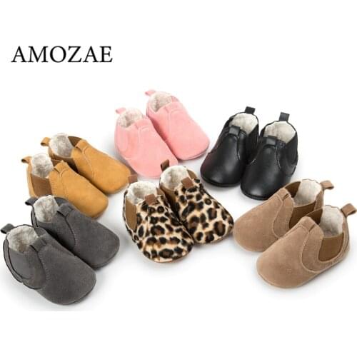 Newborn Baby Shoes Girls Boys Soft Warm Leather Prewalker Anti-slip Shoes Canvas Sports Sneakers Moccasins Footwear Shoes