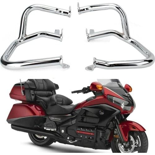 Front Left& Right Motorcycle Engine Highway Crash Bar Guard Protection For Honda GL1800 2001-2016/ GL1800A 2001-2005 Chrome