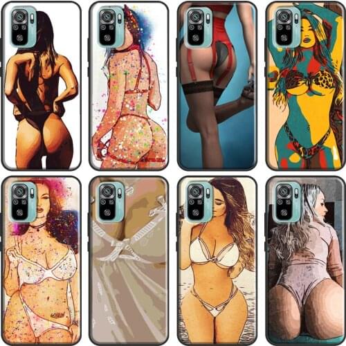 Sexy lady Red lips Bikini girl For Xiaomi Redmi Note 9 8 Pro 8T 9S 7 6 K40 10 Pro Case For Redmi 9A 8A 7A 9T 9C 9 Coque