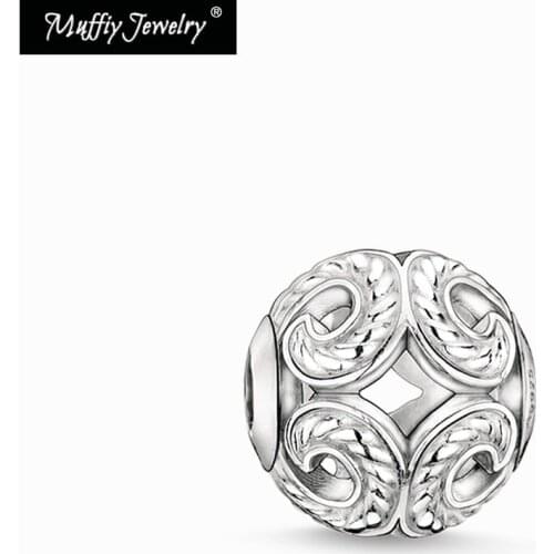 Wave Charm Beads,Karma Europe 2018 Brand New Good Jewelry Fit Key Necklace Bracelet,Earring, Silver