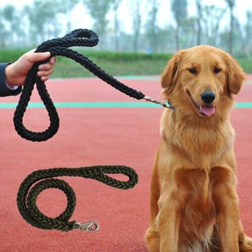 Big dog leashes top quality wholesale stereotyped traction belt large dog leash pet traction rope knitting traction collar lead