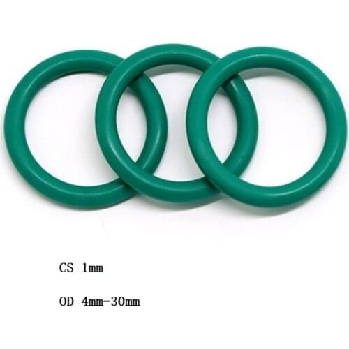 1 mm FKM O-Ring Rubber Seal Washer Green O Ring OD 4 mm - 30 mm