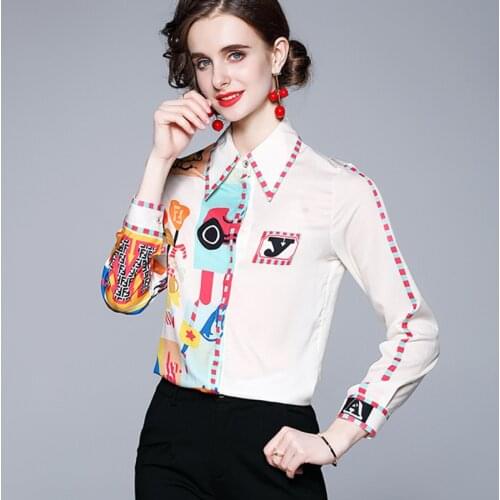 Vogue England style shirts Womens blouses New Summer Spring casual long sleeve Tops Blusas Mujer