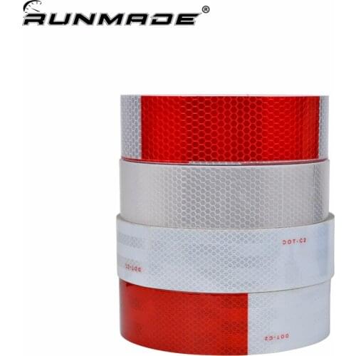 Runmade 45M*5CM DOT-C2 Truck Reflective Car Stickers Driver Safety Remind Accessories Strips Tape Sticker