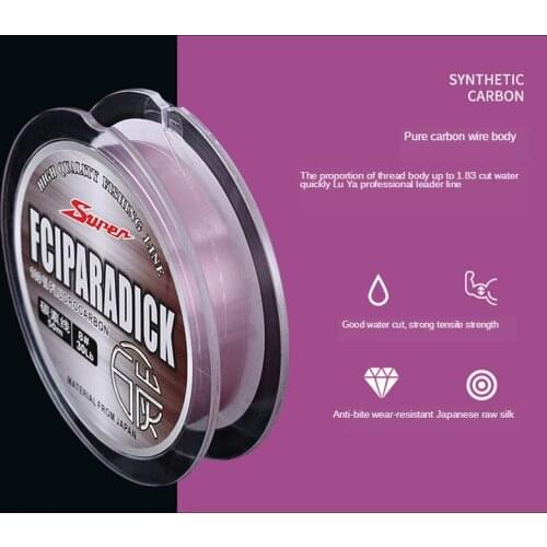 Carbon Line Strong Pull Fishing Line Wear Resistant Anti Bite Fishing Leader Line Made In Japan Monofilament Pink Fishing Line