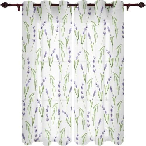 Modern Curtains Purple Flower Lavender Baby Room Bedroom Creative Window Curtains Kitchen Living Room Terrace Valance Curtains
