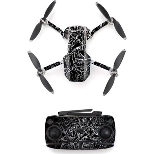 Black Line Style Skin Sticker for DJI Mavic Mini Drone And Remote Controller Decal Vinyl Skins Cover
