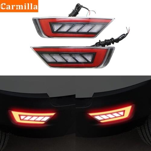 Carmilla 2Pcs/Set LED for Ford Ecosport 2018 2019 2020 LED Rear Bumper Light Fog Lamp Brake Warning Light Reflector Lamps
