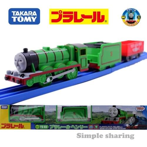 Takara TOMY Pla-rail PLARAIL TS-03 THE TANK ENGINE HENRY Figure Train Mould Diecast Baby Toys Drived With Battery