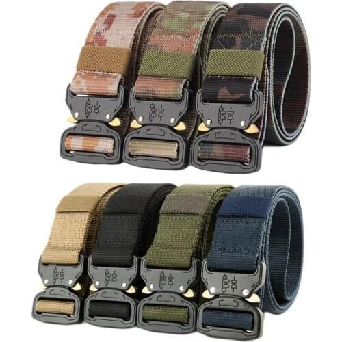 Tactical Belts Nylon Canvas Military Waist Belt with Metal Buckle Adjustable Heavy Duty Training Waist Belt Hunting kemer