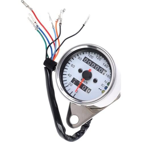 Universal Motorcycle Speedometer Odometer 12V Motorcycle Dual Speed Meter with LED Indicator Speedometer Motorcycle