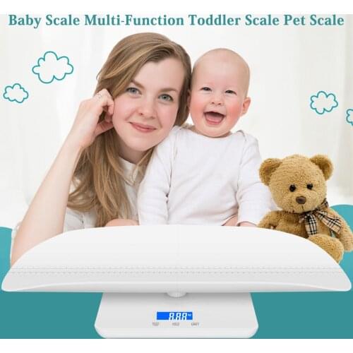 Baby Scale Pet Scale Multi-Function Toddler Scale with Hold Function Blue LED Backlight Max Weight 100kg Max Length Tray 60cm