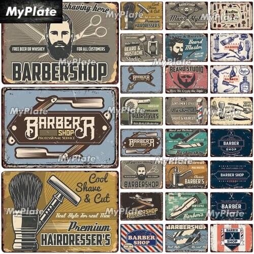 BARBERSHOP Vintage Metal Sign Tin Sign Vintage Decoration Man Cave Plaque Home Wall Decor Bar Sign Home Decor Poster