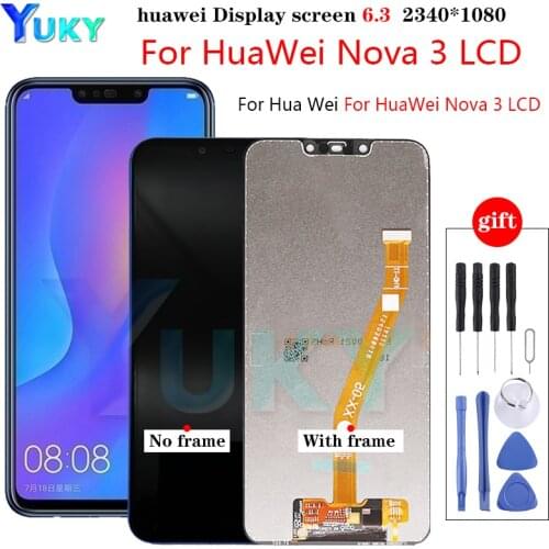 6.3' Original LCD For HUAWEI Nova 3 LCD Display Touch Screen Replace For HUAWEI Nova 3 LCD Nova3 Display Replacement parts