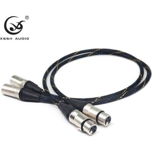 1 pair 3 pins XLR Cable XSSH Hi-end HIFI 2 core Pure Copper OFC Female Male XLR to XLR Audio Cord Cable Cables Wire Line