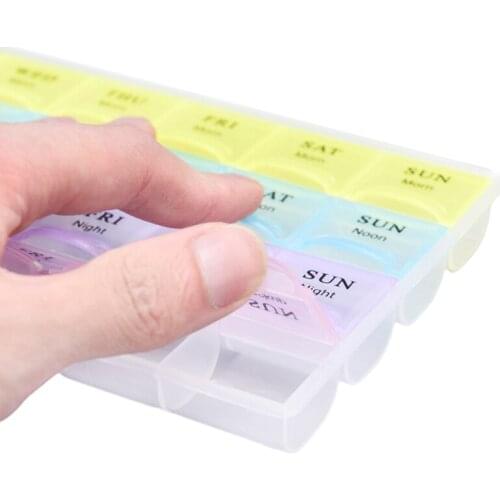 1 Row / 2 Rows / 3 Rows / 4 Rows Weekly 7 Days Tablet Pill Box Holder Medicine Storage Organizer Container Case