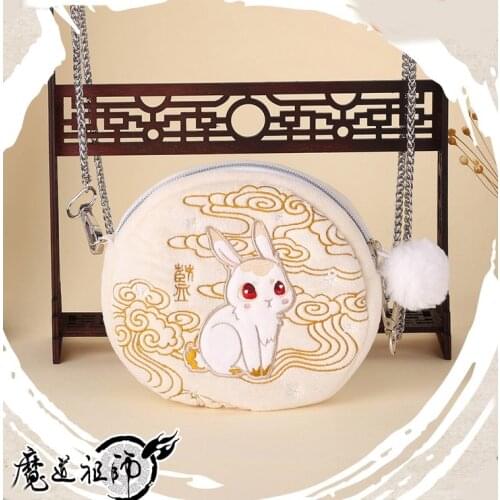 1pcs Kawaii Grandmaster of Demonic Cultivation Wei Wuxian Lan Wangji Rabbit Plush Shoulder Bag Outdoor Coin Bag Women Girl Gift
