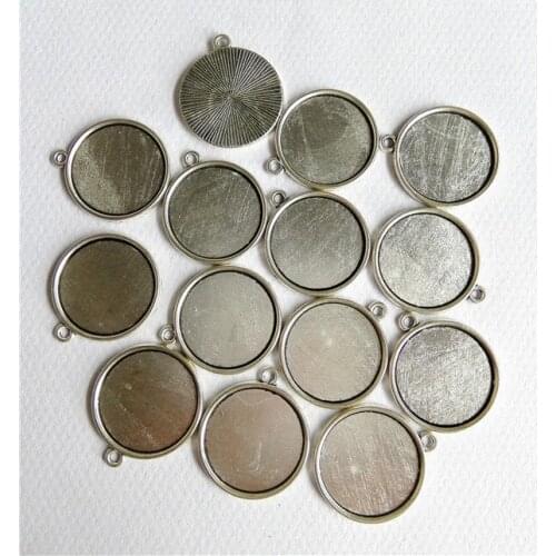 10pcs/lot Ancient silver Cabochon Base inner size 20mm Round Supplies for Earrings nacklace Jewelry Making Findings Fashion